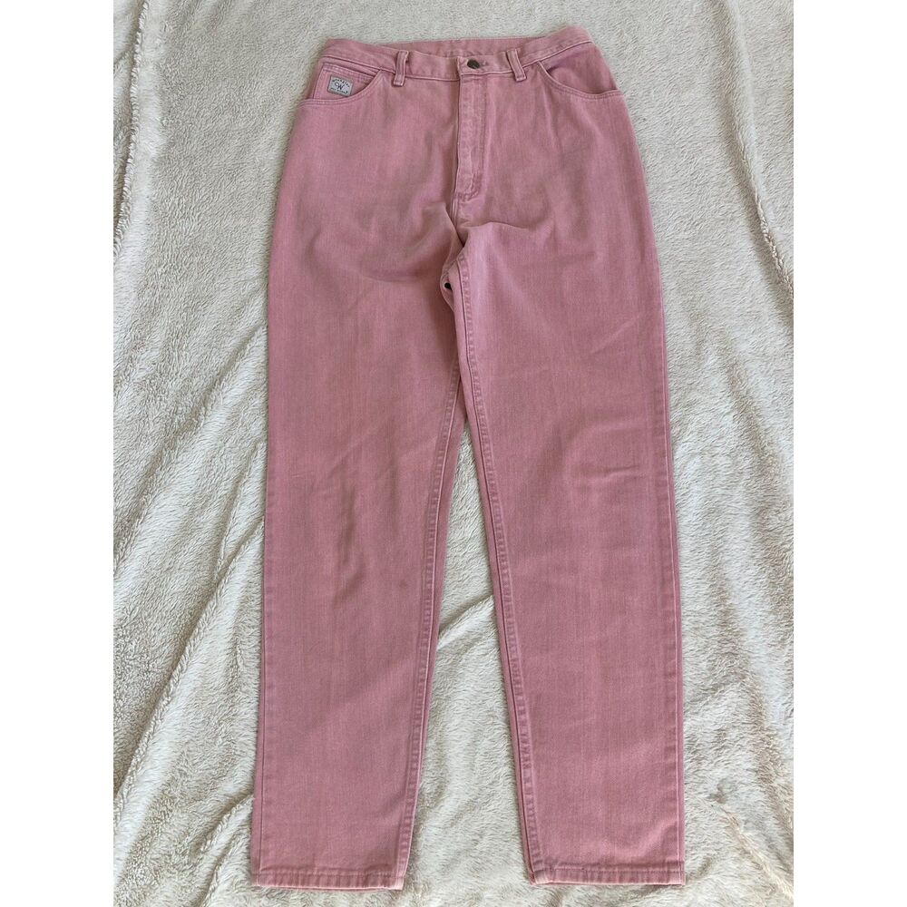Vintage 80s Pink USA Made Wrangler Jeans Western Coastal Cowgirl Rodeo 30x31.5